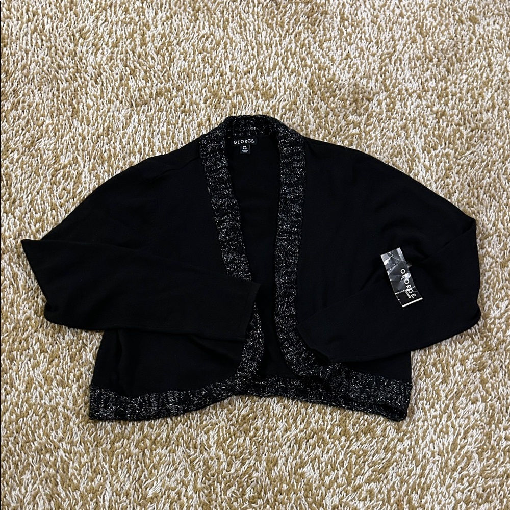 George Women's Black and Gray Open Front Cardigan